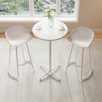 Modern simple high-foot round home outdoor balcony leisure bar outdoor commercial bar high-foot table and chair combination