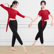 Dance costume practice clothes female summer belly dance modern dance body training new short sleeve modal dance suit