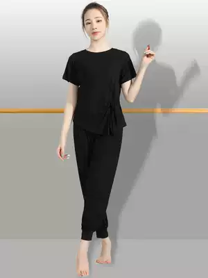 Dance clothes women's summer body training clothing loose wide-leg pants suit modern practice short-sleeved top dance clothes