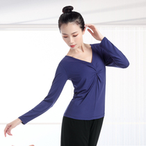 Dance costume practice jacket womens short sleeve classical Chinese dance modern dance summer body slim dance dress