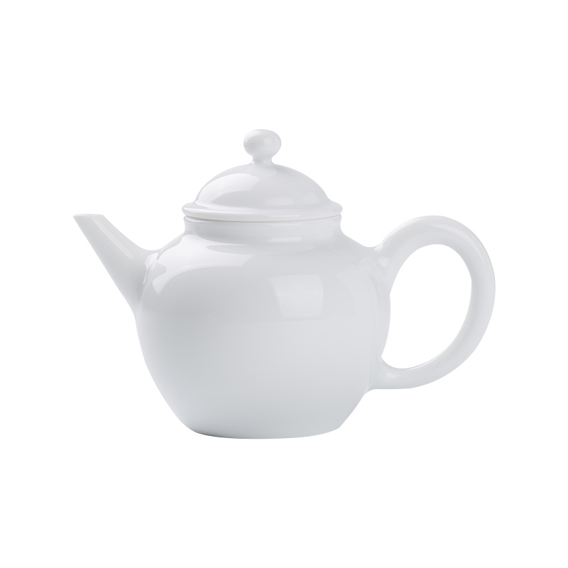Jingdezhen up the fire which white porcelain teapot teacup with small capacity kungfu single pot of ceramic household contracted tea