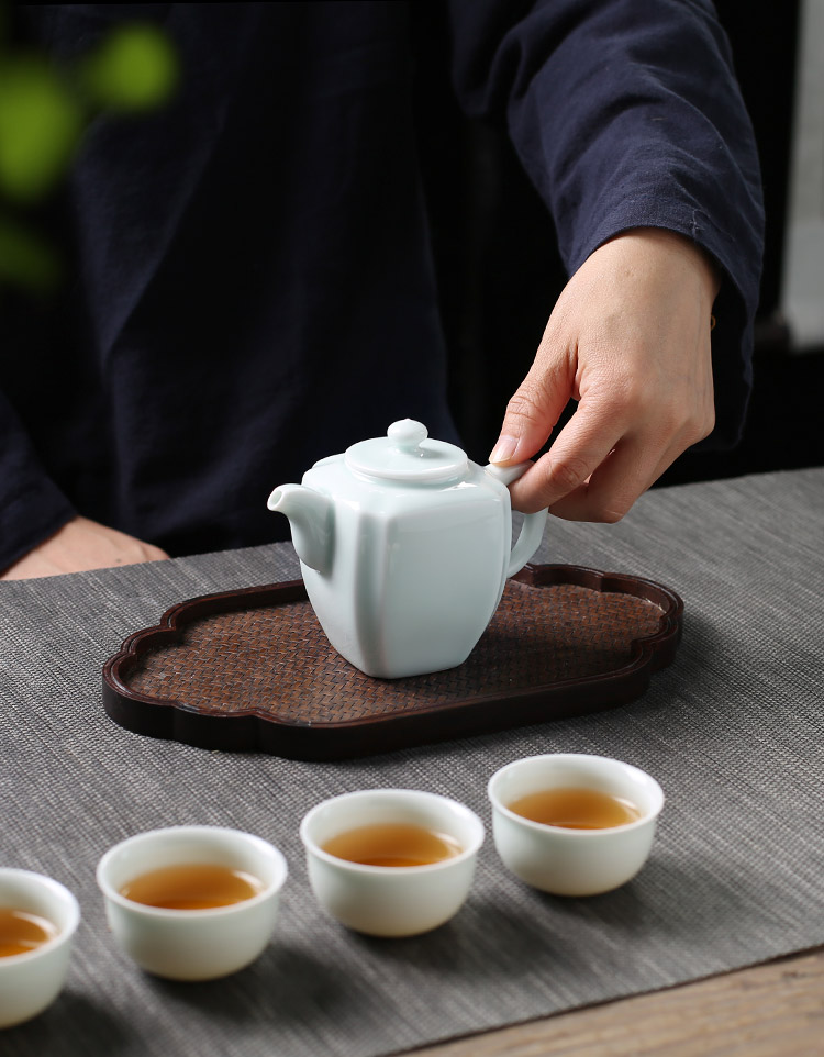 Jingdezhen up the fire which manual celadon kung fu tea pot pot of tea ware has contracted household ceramics