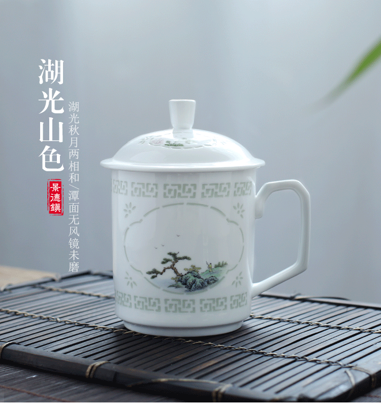 Jingdezhen office and exquisite blue and white porcelain cup business of household of Chinese style hand draw a single flap of make tea cup"