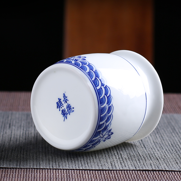 Jingdezhen up the fire which hand made blue and white porcelain tea tea tea set points exchanger with the ceramics fair keller cup and glass