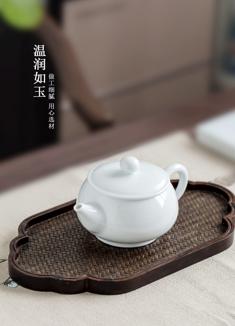 Jingdezhen up the fire which manual kung fu tea cozy contracted white porcelain teapot tea Japanese pu single pot