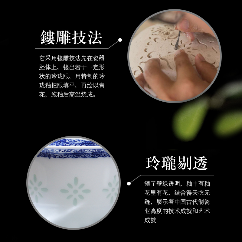 Jingdezhen up the fire which is hand draw three GaiWanCha only blue and white and exquisite porcelain cup single tea bowl of kung fu tea set