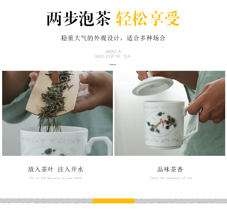 Jingdezhen office and exquisite blue and white porcelain cup business of household of Chinese style hand draw a single flap of make tea cup"