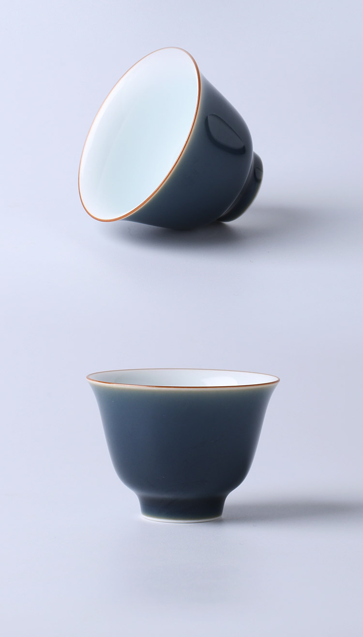 Jingdezhen up the fire which ceramic cups individual large sample tea cup kung fu ji blue tea master cup single CPU