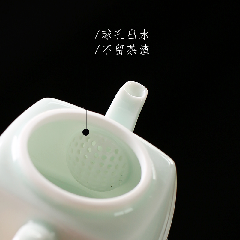Jingdezhen up the fire which celadon manual kung fu single ceramic teapot household filtering little teapot
