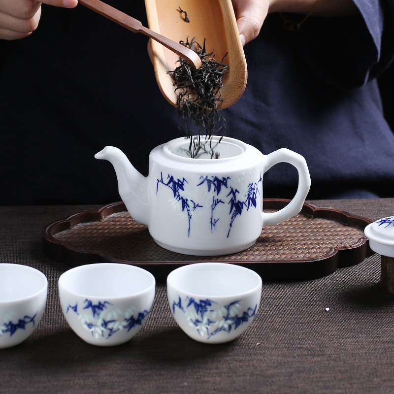 Jingdezhen up fire ceramic teapot single pot which is blue and white and exquisite hand - made kung fu tea set home make tea