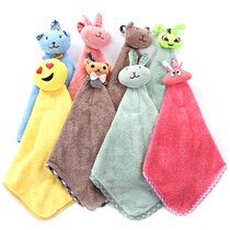 Hanging cute kitchen cartoon toilet towel wipe towel soft handkerchief lanyard absorbent hand tablecloth wipe