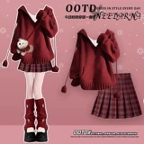 Демисезонный красный оберег на день рождения, трикотажный свитер с косичкой, свободный крой, изысканный стиль