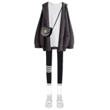 Осенний трикотажный комплект, пуховик, подходит для подростков, в западном стиле, изысканный стиль, 3 предмета