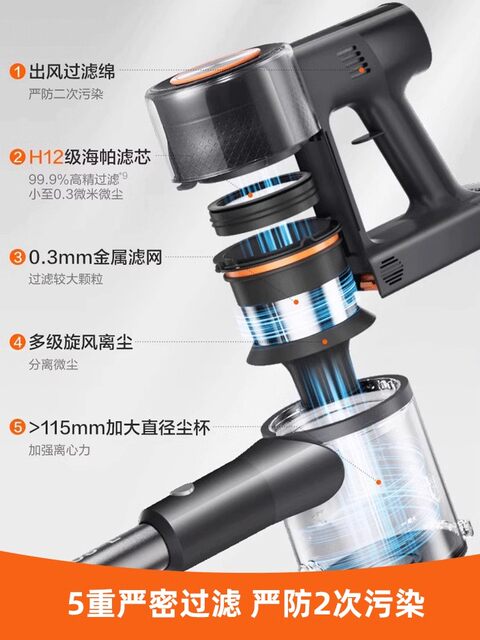 Supor wireless vacuum cleaner household large suction powerful handheld lightweight carpet vacuum cleaner cat hair pet artifact