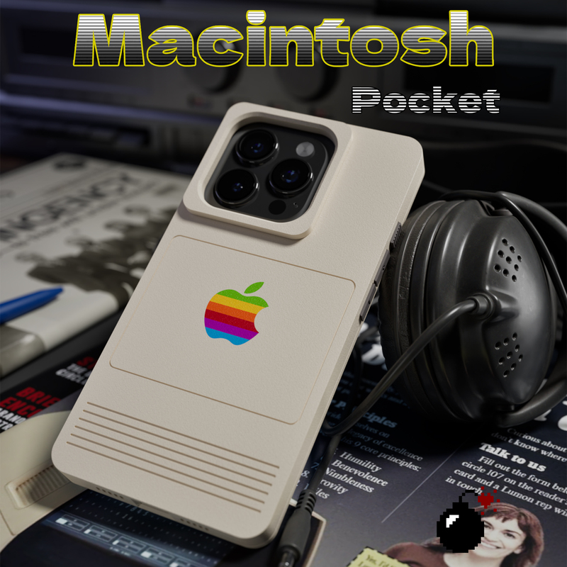 Gentle Bomb iPhone Retro Phone Case Macintosh Phone Case Apple Thin Magnetic Case Nostalgic Metallic Texture Retro White Mirror Matte Texture