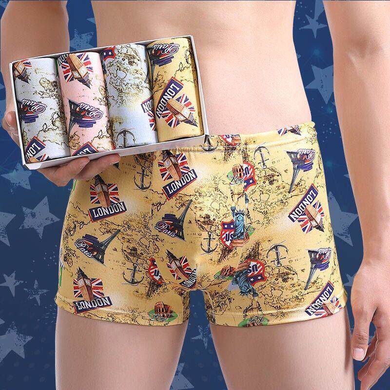 Men's underwear (4 dress) Men's underwear comfortable and breathable Four corner boys Four Corners Pants Youth Rugged Shorts