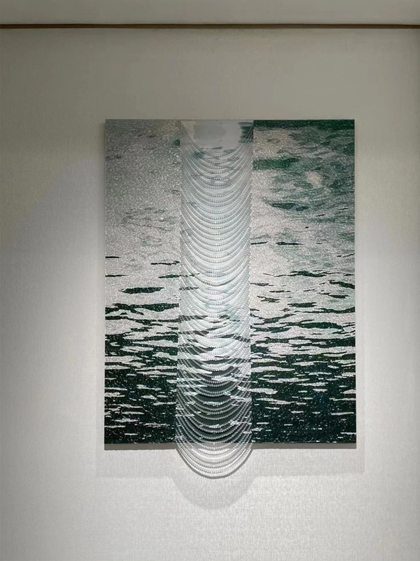 High-End Light Luxury Background Wall Mural, Acrylic Decorative Painting, Three-Dimensional Installation Art, Abstract Painting, Entrance Hallway Hanging Painting