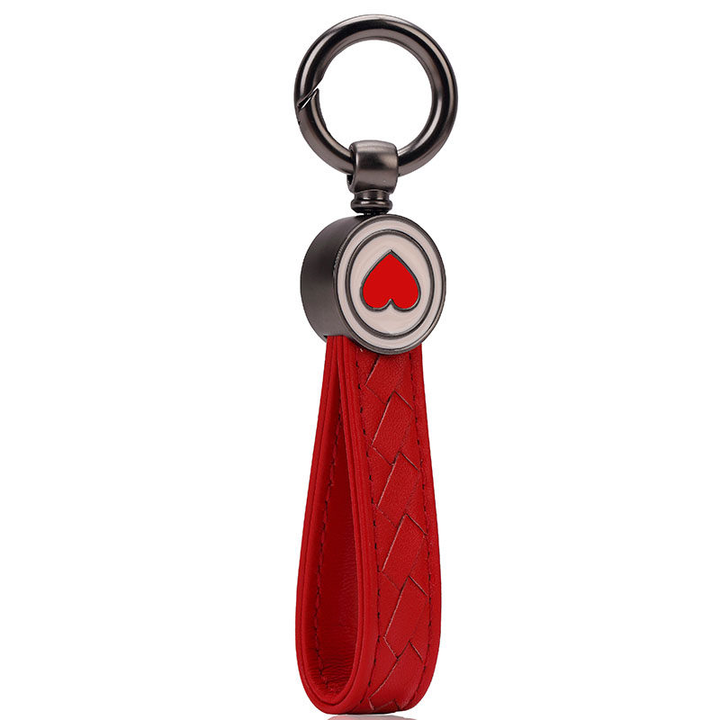 Car key chain female leather braided male key pendant Korean cute personality creative high-end key chain BV03