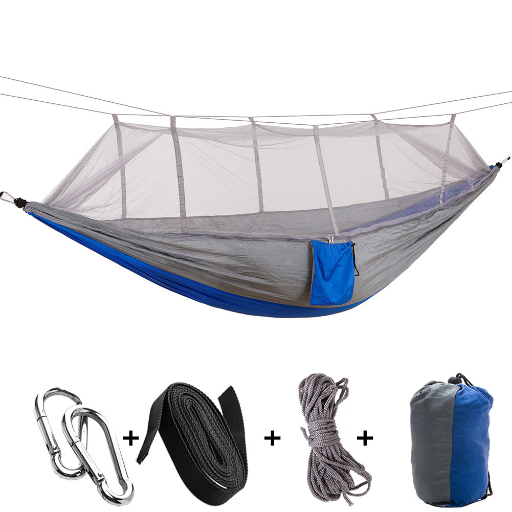 Camping hammock with mosquito net off the ground tent outdoor ultra-light breathable and convenient can store parachute cloth hammock