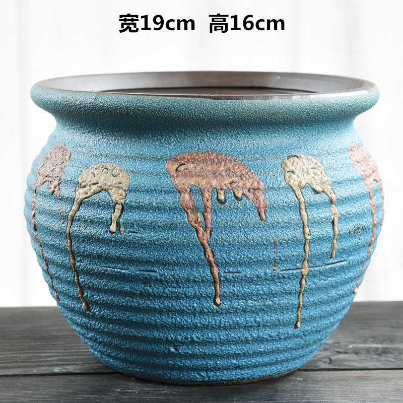 Fleshy zhuang zi large creative ceramic coarse pottery flowerpot oversized indoor old running mercifully glazed pottery jar of Fleshy flower pot