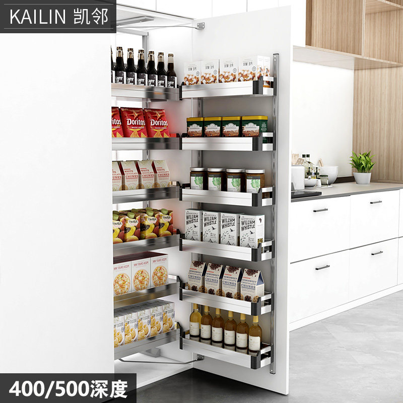 Kay Ortho Kitchen Cabinet High Cabinet Pull Basket Large Monster Light Cabinet Snacks Linkage Seasoned Basket Multilayer Storage High Deep Pull Basket-Taobao