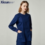 系存 Летний лонгслив с молнией, униформа врача для работы, короткий рукав, для салонов красоты