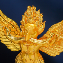 Golden-winged Dapeng Bird Buddha Statue Ornaments College with 4-inch full gilt Tibetan Tantric Protector Buddha Statue Dapeng Golden Winged Bird
