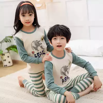 Children's autumn clothes set cotton autumn and winter models for children's underwear set children's warm cotton sweater