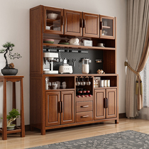 Solid wood sideboard 1 6m large capacity walnut dining room living room storage cabinet entrance screen storage wine cabinet