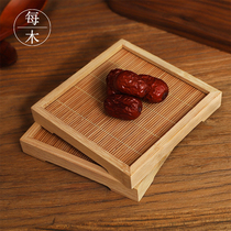 Ancient Wind Primary Color Bamboo Mat Spice Tea Food Gourmet Food Photography Pendulum Beat photo Props Dishes Decorative Pendulum