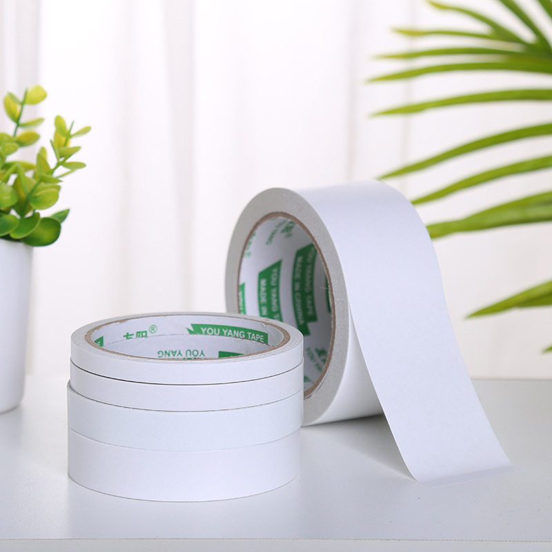 Bai Shida sticky paper double-sided adhesive student stationery tissue paper office supplies multi-specification handmade DIY white double-sided adhesive