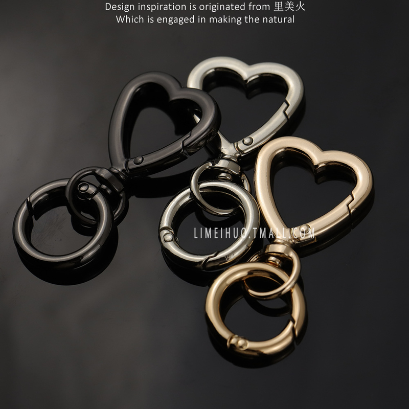 Limei Fire Bag Accessories Hardware Buckle Metal Heart Buckle Hook Gold Key Ring Split Ring Spring Ring