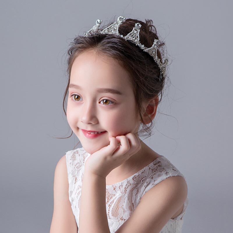 Crown Headlines Children's Princess Han Crown Crystal Hang Clamp Children's Birthday Show Dance Flowers Hair