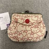 Kyoto exclusive hello kitty gold bag cosmetic bag storage bag coin purse miscellaneous storage
