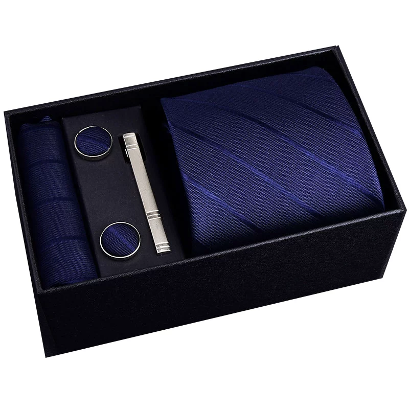 Gift box, classic suit jacket, black red tie