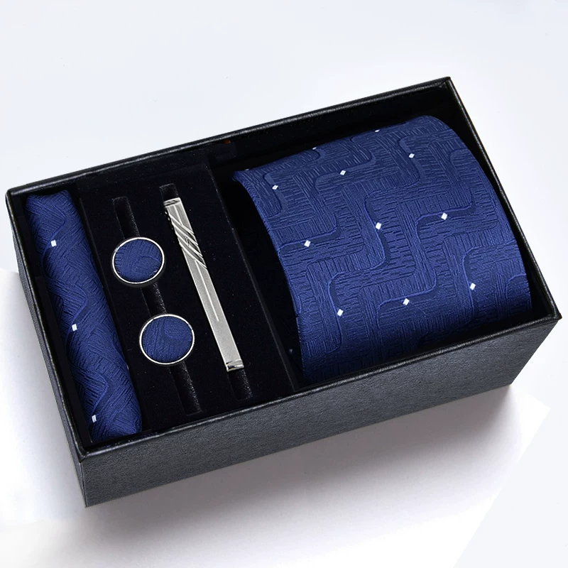 Gift box, classic suit jacket, black red tie