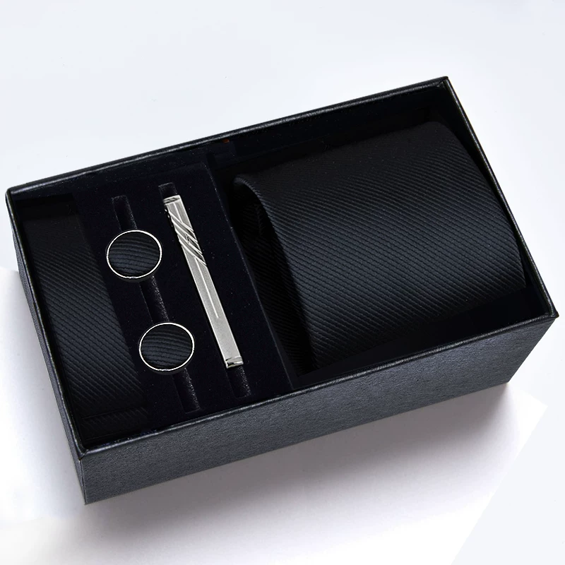 Gift box, classic suit jacket, black red tie