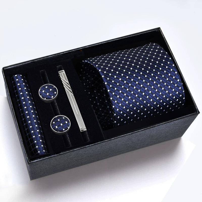 Gift box, classic suit jacket, black red tie