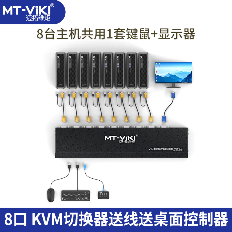 Maxtor Moment kvm Switch 8 Port USB Mouse Keyboard Computer Sharing Converter VGA Cut Screen Eight In One Out Recorder Sharing Mouse