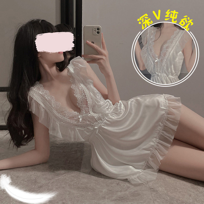 Sexy pyjamas with pure desire for fire, but uniform for women's small breasts qane-lingerie, emotional silk stockings to expose women's clothes