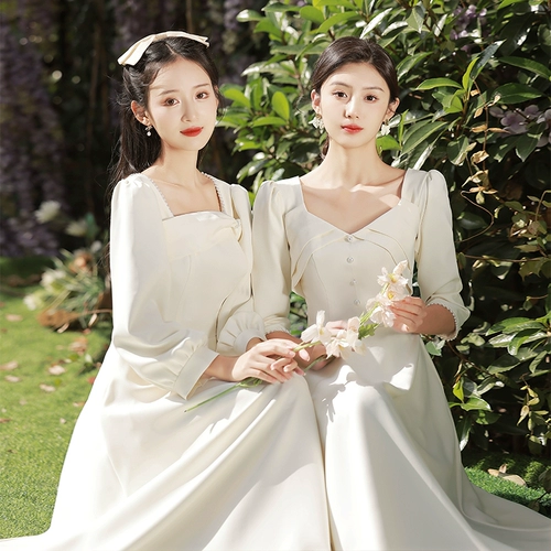 Платье подружки невесты, весеннее вечернее платье, юбка, лонгслив, цвета шампанского, по фигуре