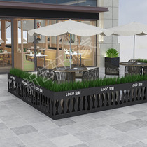 Outdoor wrought iron flower box Sales department Commercial street square milk tea shop partition planting flower trough flower barrel flower bed