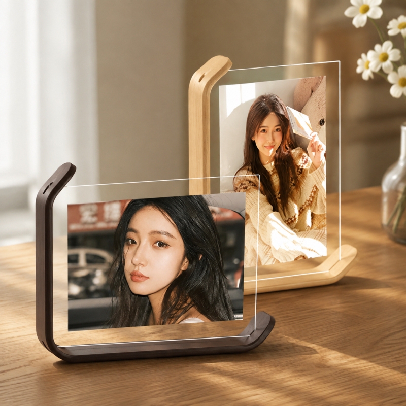 Double-Sided Transparent Tempered Glass Photo Frame with Polished Edges, Simple Desktop Display Frame for Couples and Children, Photo Studio Portrait Frame Double-Sided Transparent Tempered Glass Photo Frame with Polished Edges, Simple Desktop Display Frame for Couples and Children, Photo Studio Portrait Frame