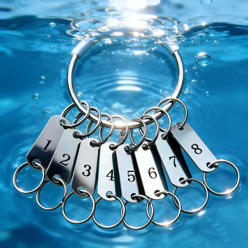 Key Management Tool Stainless Steel Solid Color Chinese Style Key Ring Thickened Key Tray Warehouse Hotel Landlord Keys