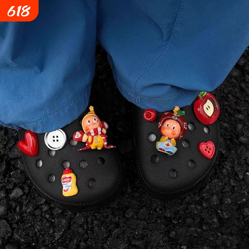Star-Themed Cartoon Cute Crocs Shoe Charms, Compatible with Crocs, Removable Decorative DIY Set