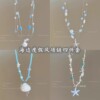 Starfish shell pearl necklace for women on the beach vacation style stacked collarbone chain unique 2025 new atmosphere accessories
