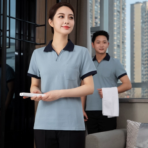 Летняя футболка для работы для отеля, комнатный лонгслив, нарукавники, комплект, короткий рукав