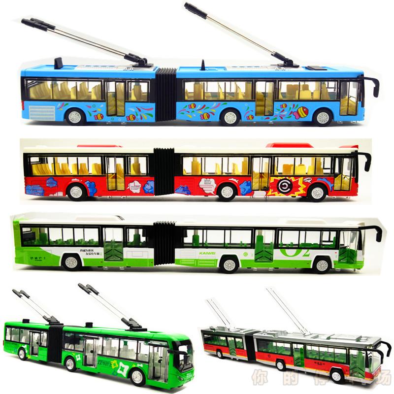 Highlander car model Children's simulation alloy large double section lengthened Beijing bus toy shuttle bus model