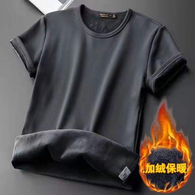 Cold-proof plus fleece warm short-sleeved top