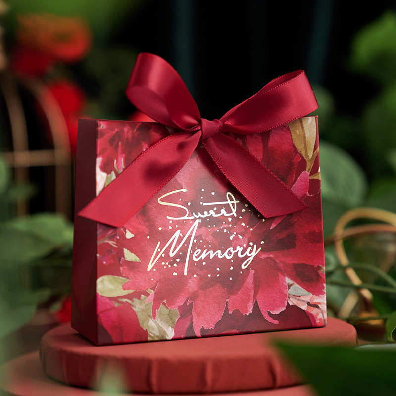 Morning Knighthood Happiness Flowers Wedding Happy Sugar Bags Ins Wind Wedding Joy Candy Box Creative Hand Candy Boxes of Festive Sugar Gift Bags